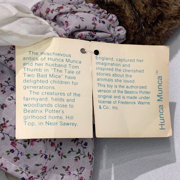 Vintage 80s Eden Plush Hunca Munca With Original Tags Style No 30409 - Picture 8 of 13